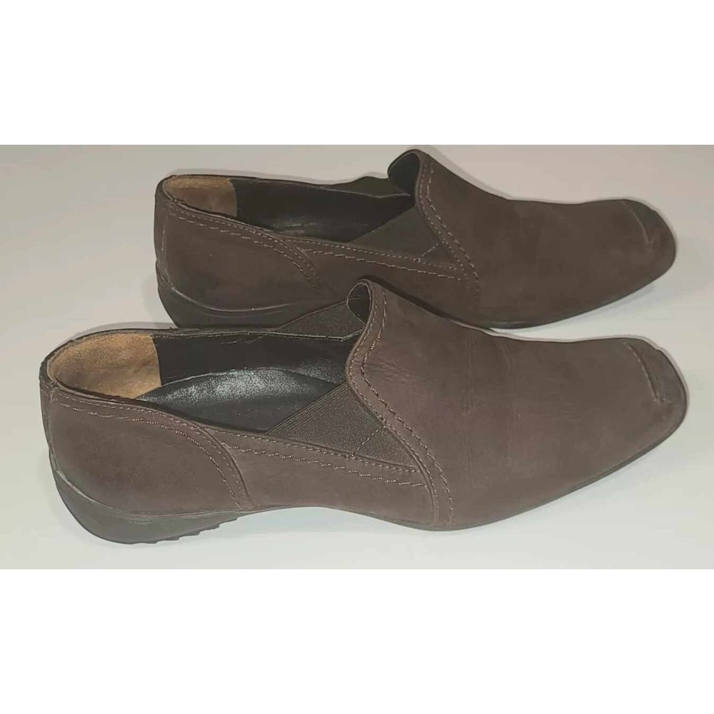 Paul Green Munchen‎ Mens Brown Leather Slip On Loafers Square Toe Shoes Size 6.5